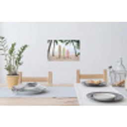 Surfboard - Palmbomen - Kleurrijk Muursticker klein -eettafel