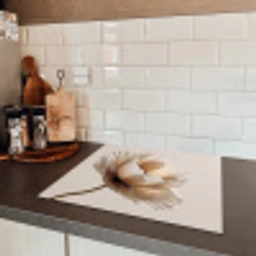 Bloem - Beige - Crème Inductie beschermer vinyl 3mm middel -sfeer3