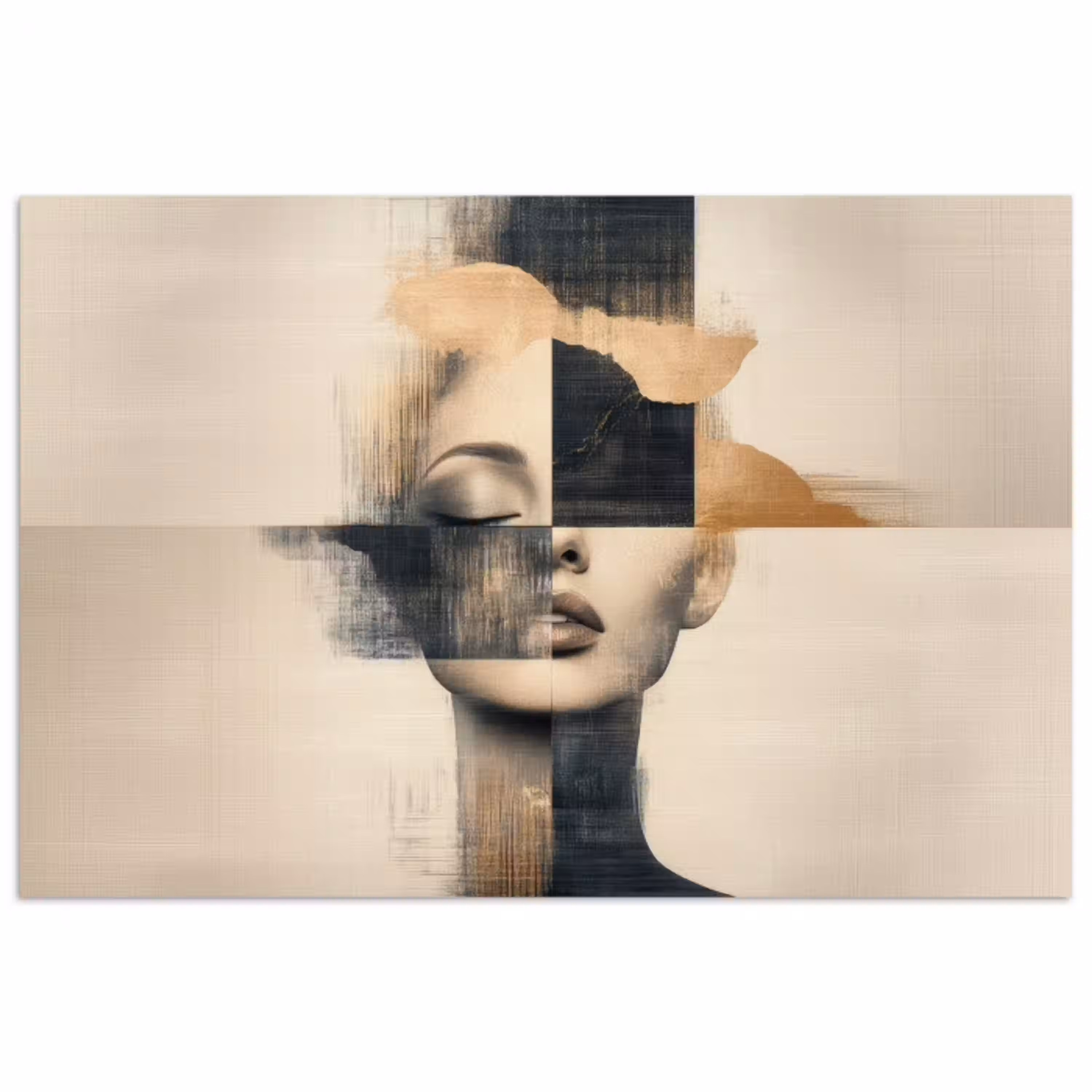 Goud - Vrouw - Rechthoeken poster papier klein -3d