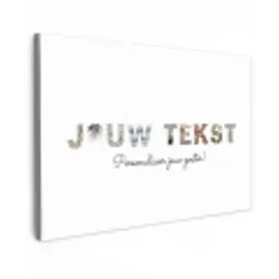 Jouw Tekst - Lettercollage Tuinposter op houten frame 2 cm dik klein -3d