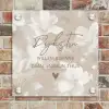 Beige bloemen - Sierlijk Naambord Vierkant klein -sfeer2