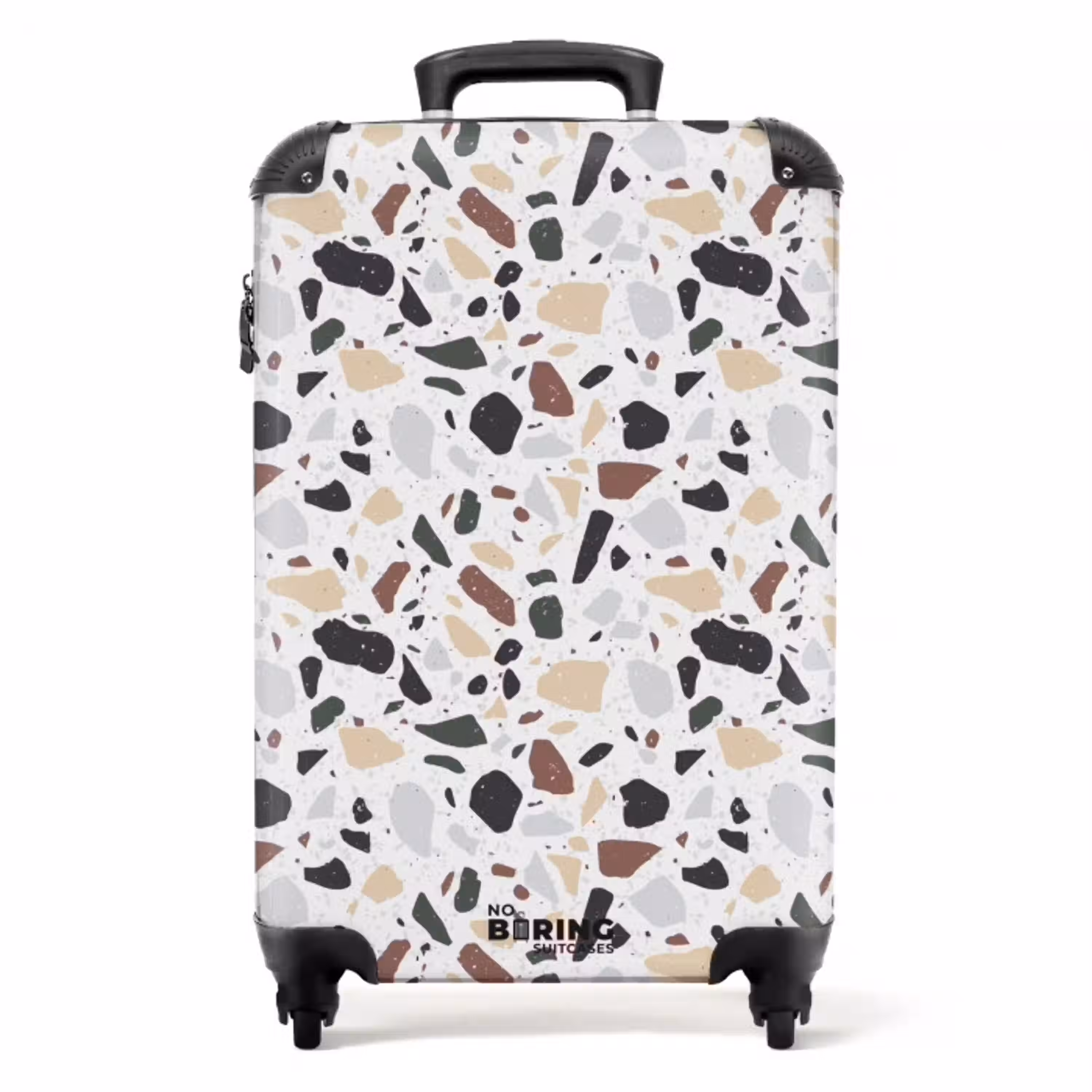Terrazzo natuurlijk kleurpatroon NBS - Handbagage koffer - Volwassenen Unisex middel -productfoto_recht