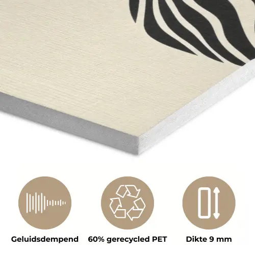 Beige - Lijnen - Golvend -  Abstract PET vilt klein -closeup_NL