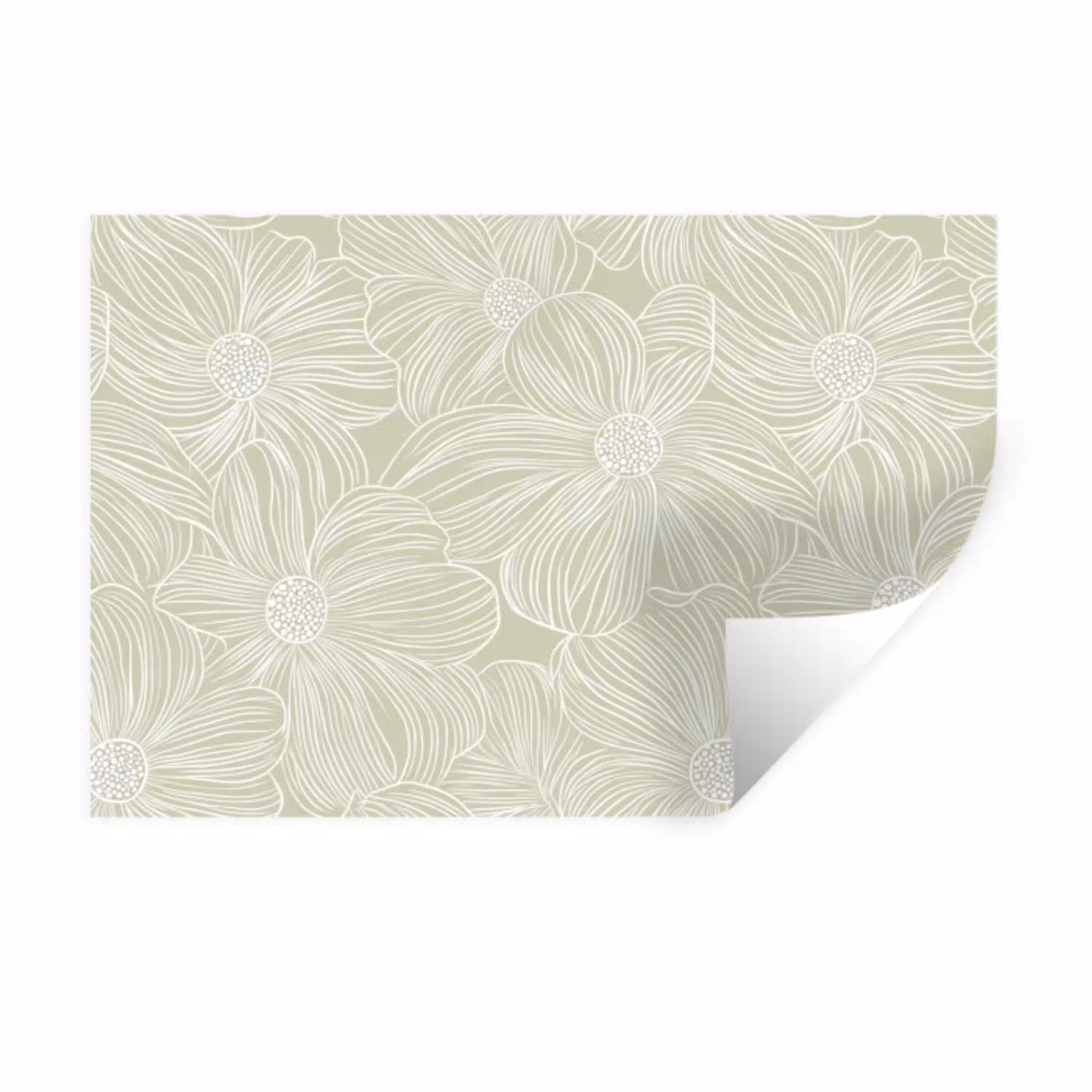 Sereen - Bloemen - Groen Muursticker klein 286 -3d
