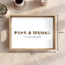 Papa et Maman - Collage de lettres Dienblad Rechthoek middel -USP_Formaat