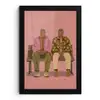 Illustratie - Bankje - Personen - Minimalistisch fotolijst zwart zonder passe partout klein -3d