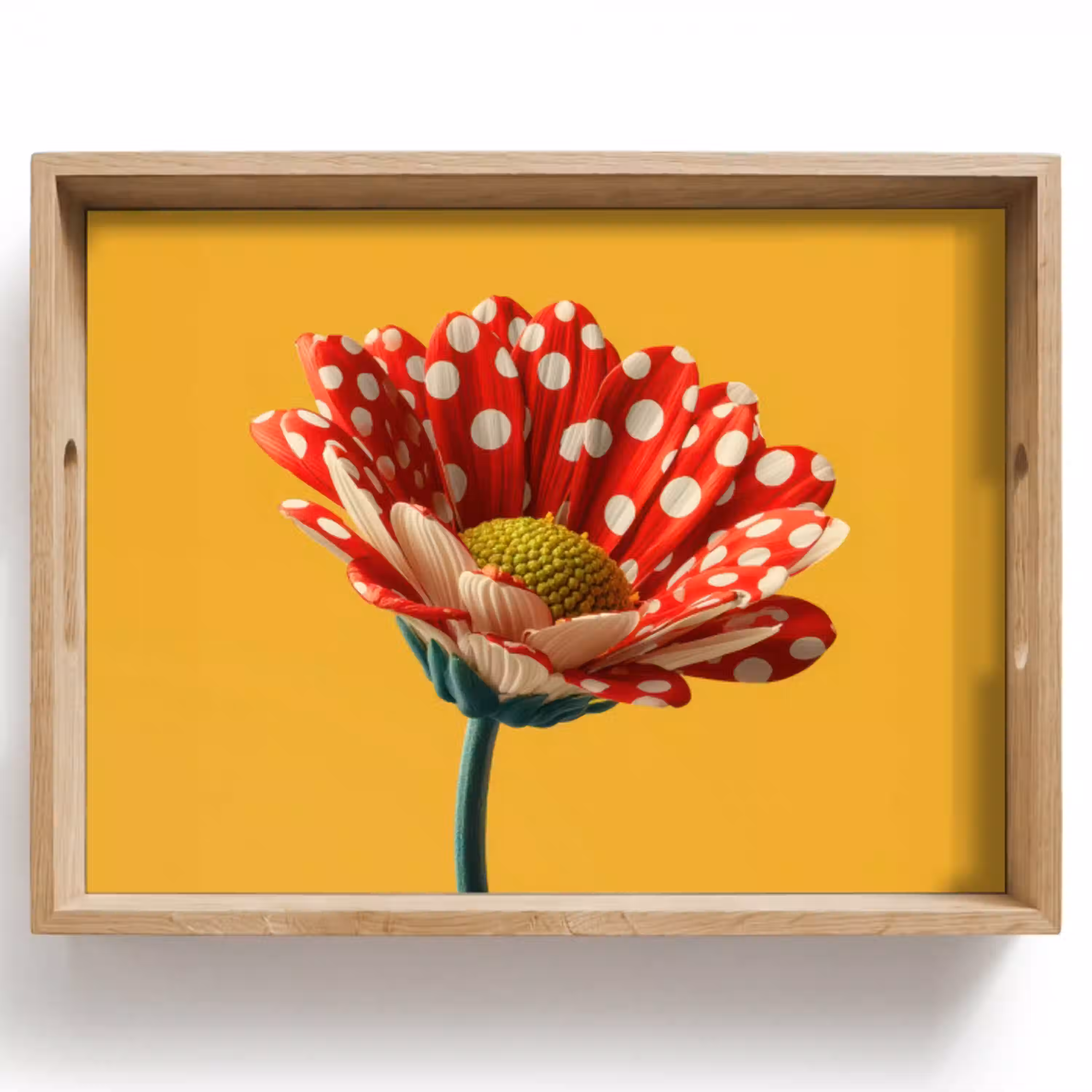 Bloem - Rood - Stippen Dienblad Rechthoek middel -z3d_shopping