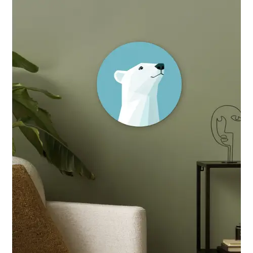 Ijsbeer - Lichtblauw - Minimalistisch Wandcirkel plexiglas klein -sfeer3