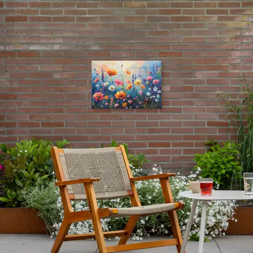Bloemen - Natuur - Waterverf - Kunst Tuinposter op houten frame 2 cm dik klein -sfeer3