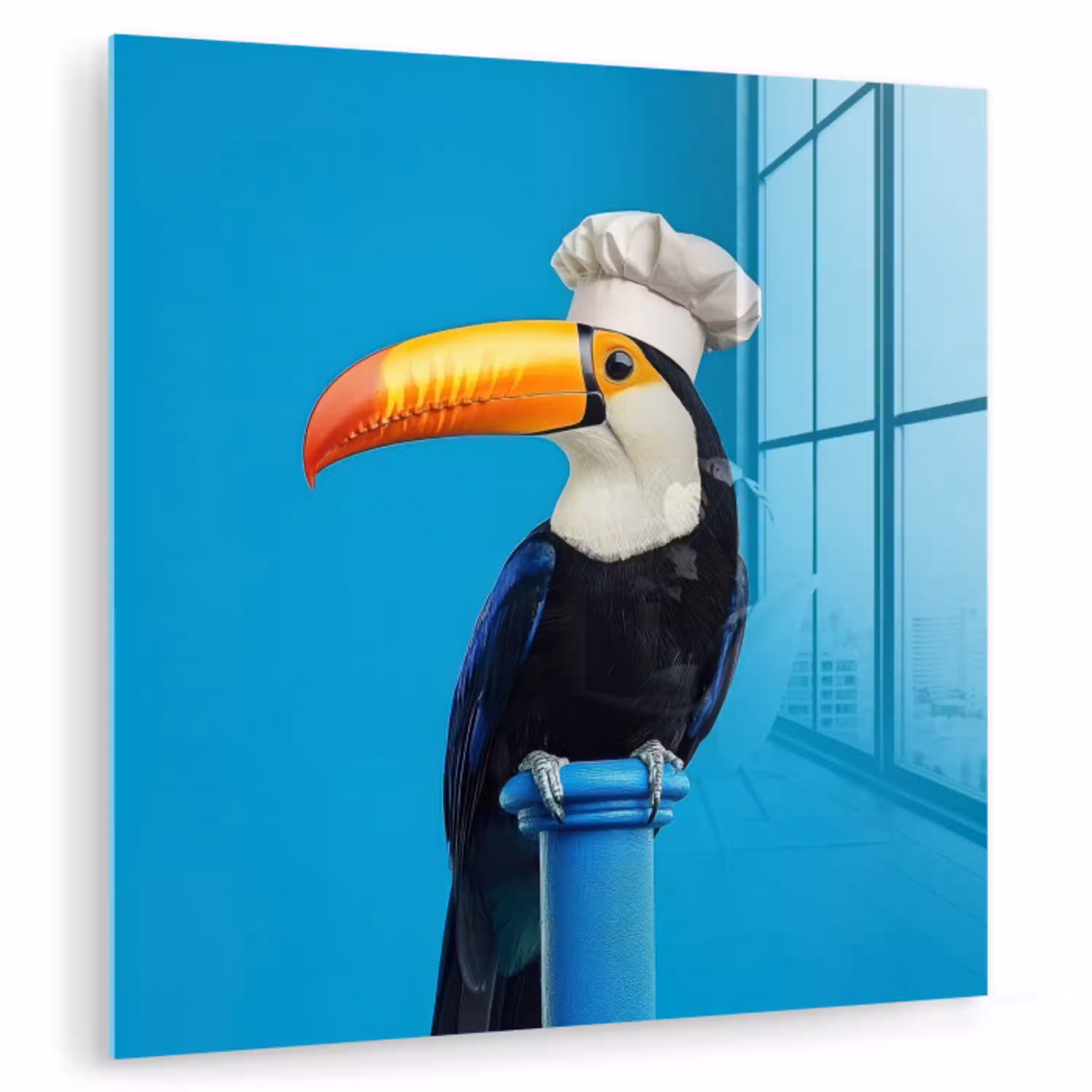 Tucan - Sokkel - Vogel - Koksmuts plexiglas 5mm klein -zzzproduct_nieuw