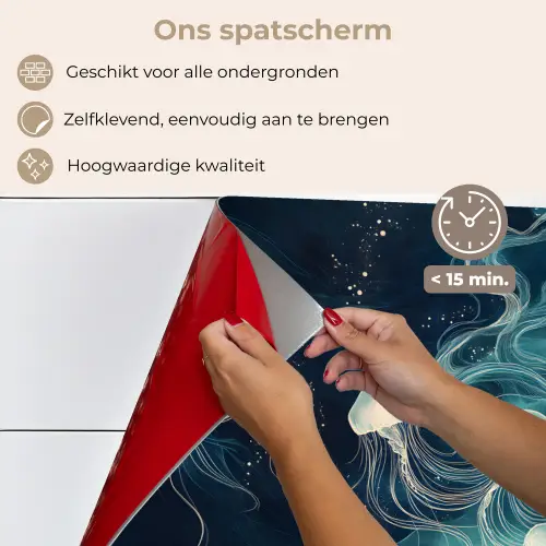 Kwallen - Zee - Wit - Golven keuken achterwand spatscherm klein -spatscherm_NL