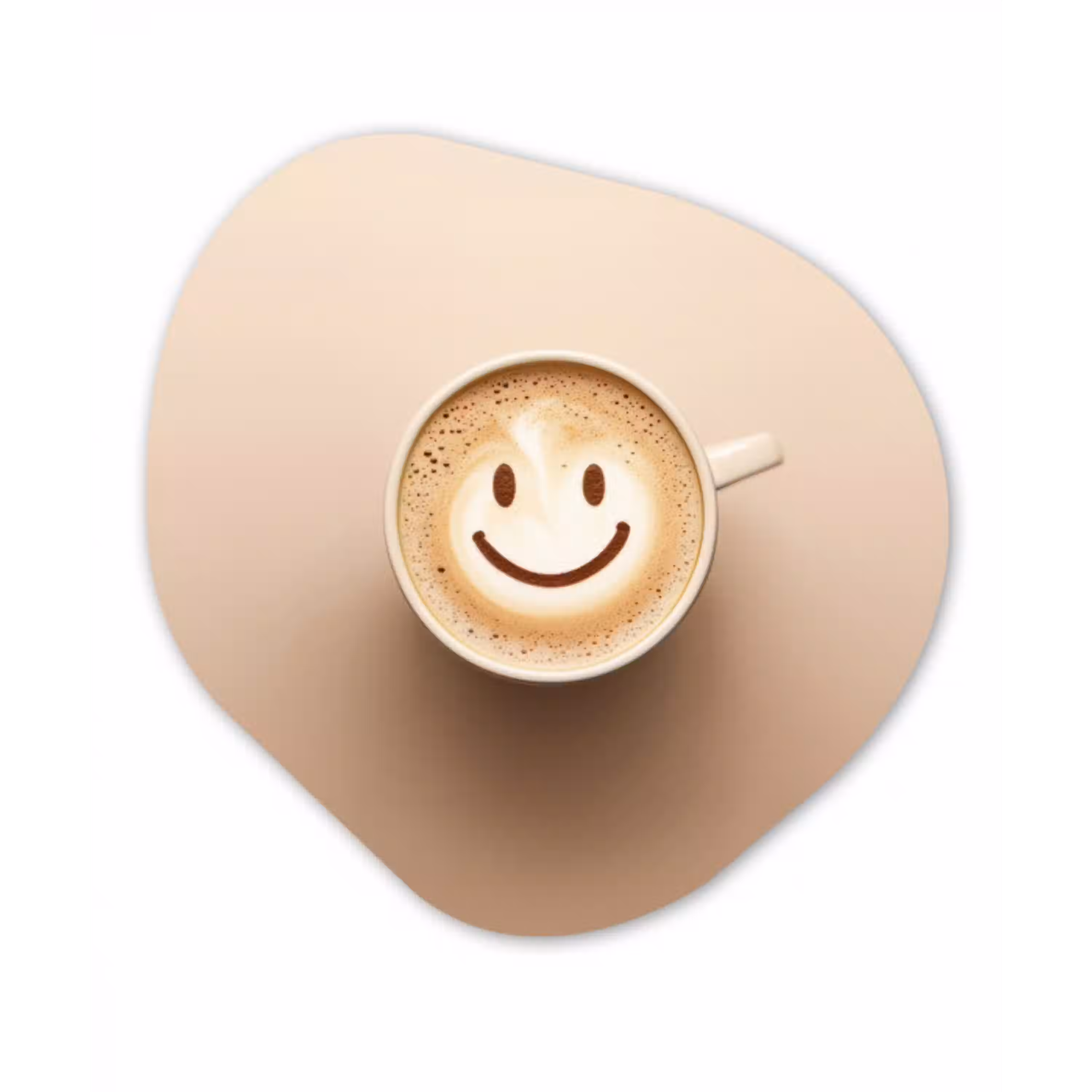 Koffie - Melkschuim - Lach - Beige Wandcirkel Organisch Forex 3mm klein -3d