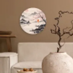 Zon - Japans - Traditioneel Wandcirkel kunststof plaat 5mm dik klein -sfeer1