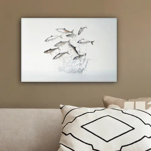 Vissen - Water - Wit canvas 2cm klein -sfeer3