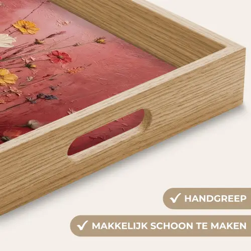 Bloemenboeket - Diepte - Tastbare textuur Dienblad Rechthoek middel -USP_HandgreepNL