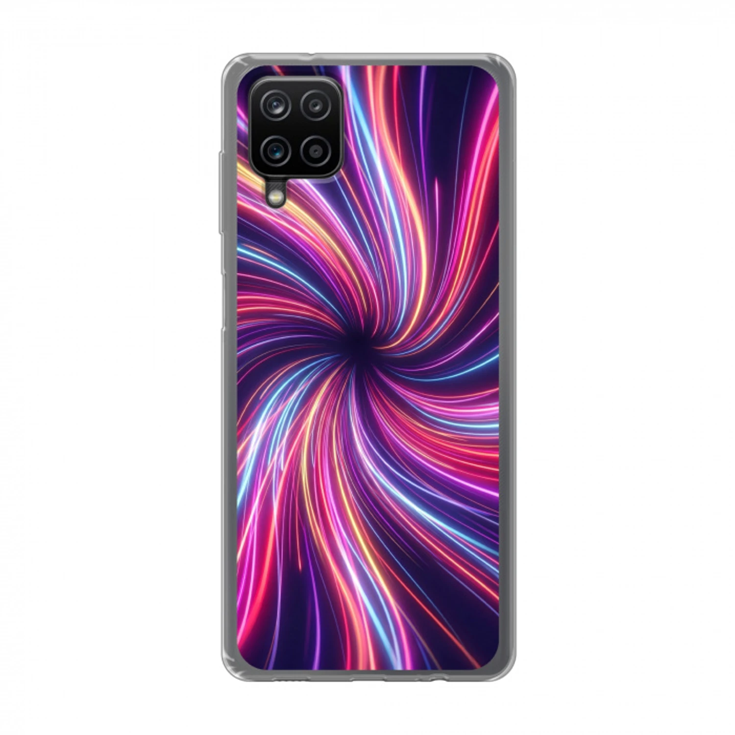 Abstract - Swirl - Futuristic - Neon Telefoonhoesje Samsung Galaxy A12 klein -3d