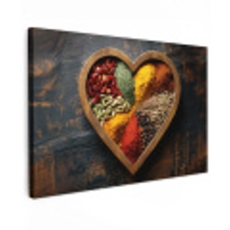 Houten - Hart - Kleurrijke - Specerijen Tuinposter op houten frame 2 cm dik klein -3d