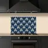 Modern - Patroon - Blauw keuken achterwand spatscherm klein 900 -sfeer1
