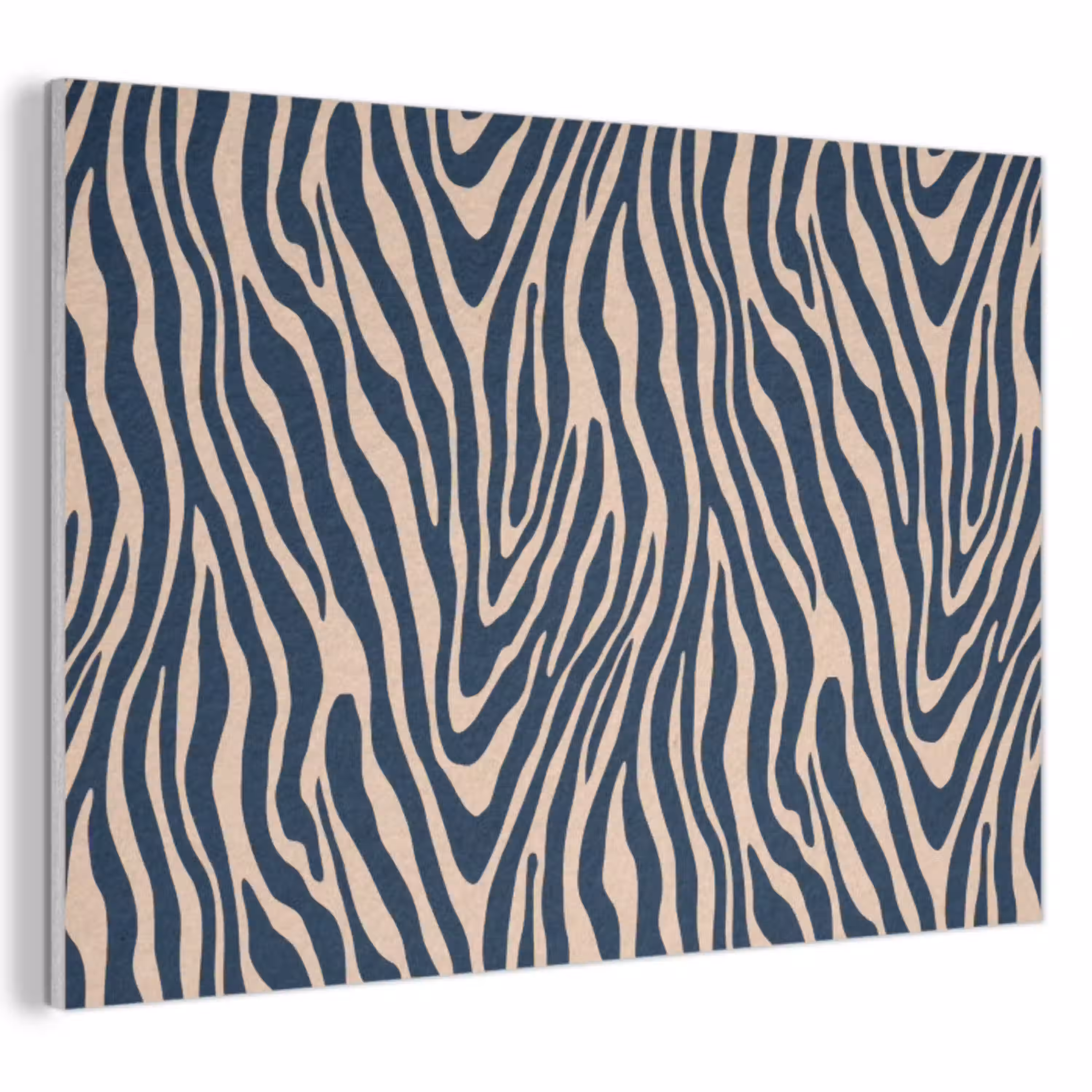 Zebra - Patroon - Blauw - Beige PET vilt klein 837 -3d