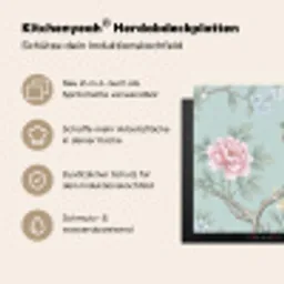 Vogel - Bloemen - Kleurrijk Inductie beschemer met haakjes klein -ky-usp-de