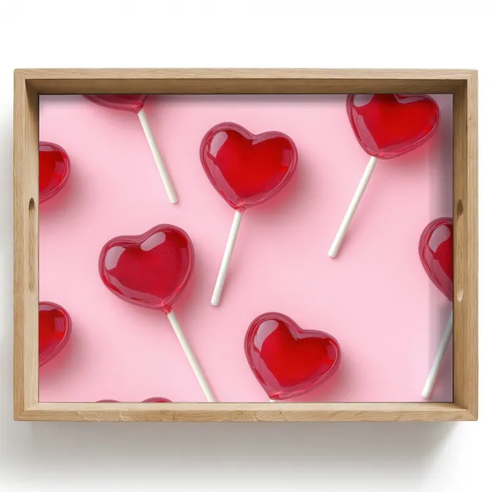 Lollies - Hartjes - Roze Dienblad Rechthoek middel -z3d_shopping