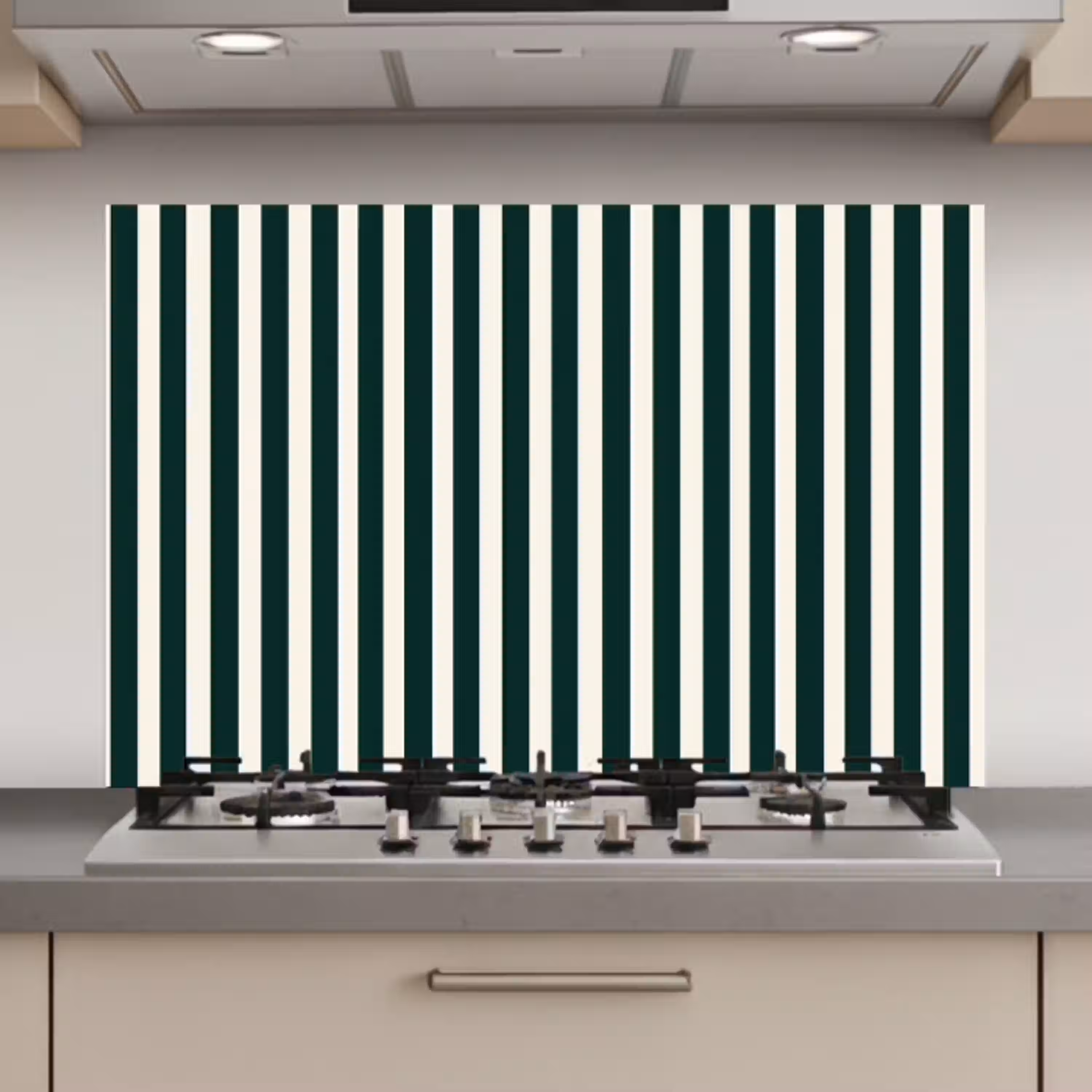 Strepen - Klassiek - Groen keuken achterwand spatscherm klein 900 -3d_website