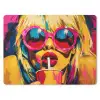 Zonnebril - Roze - Vrouw - Rietje muismat rubber klein -3d