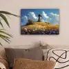 Windmolen - Heuvel - Bloemen - Kleurrijk canvas 2cm klein -sfeer1