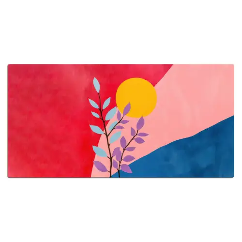 Bladeren - Zon - Abstracte vormen Muismat XXL klein -3d_leeg