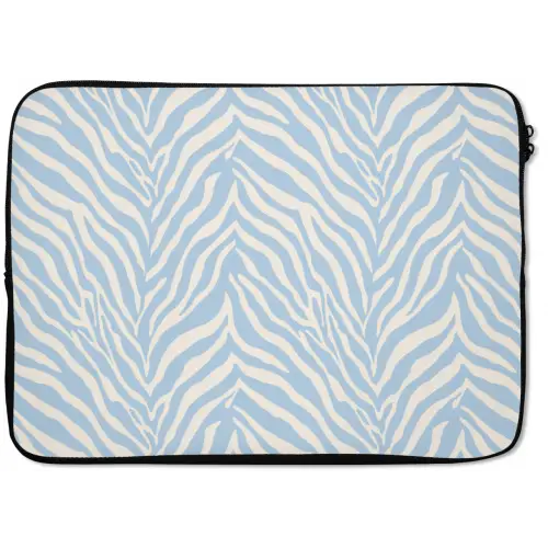 Zebra - Motief - Blauw - Wit laptophoes neopreen klein 279 -zkaufland3dotto