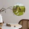 Ezels - Ganzen - Kleurrijk Wandcirkel behangsticker klein -sfeer3