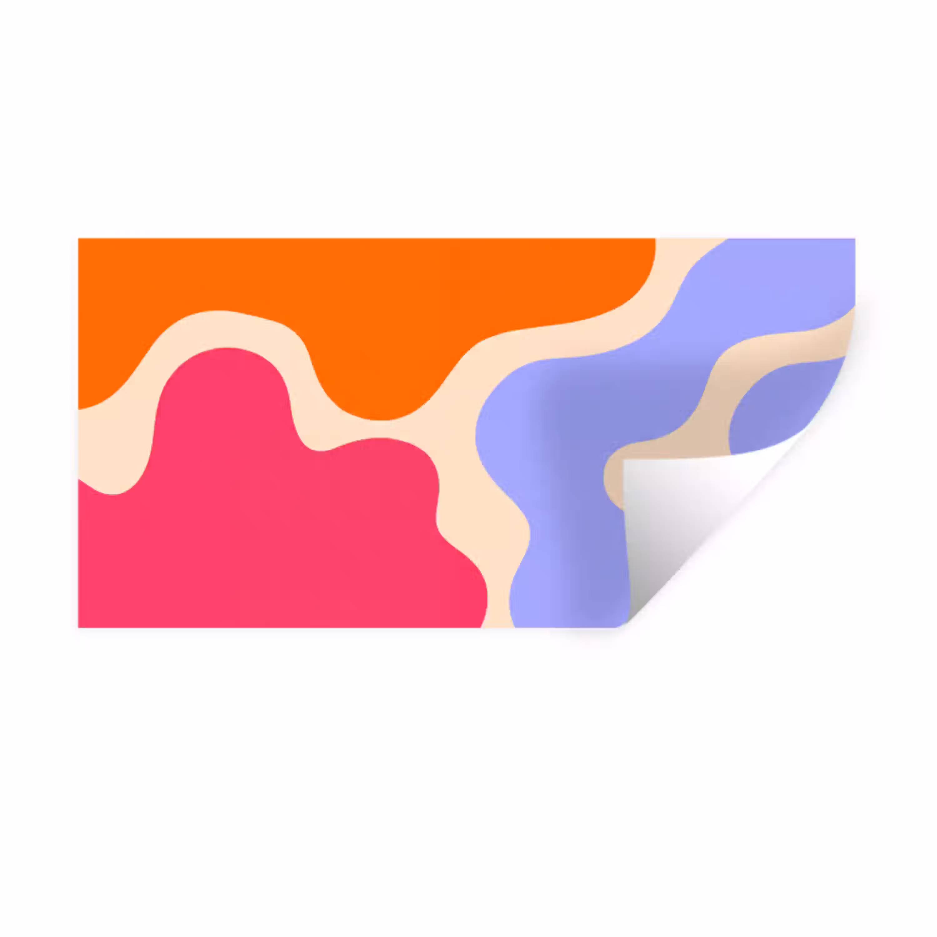 Abstract - Organische vormen - Design - Modern - Kleurrijk Muursticker klein -3d