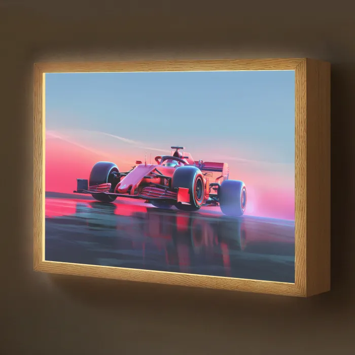 Formule 1 - Race  - Auto - Jongens Light Box met batterij (Wandlamp kind) middel -z3d_website