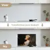 Vrouw - Barokjurk - Kauwgom keuken achterwand spatscherm klein -voor_na_NL