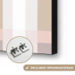 Ruitpatroon - Aardetinten - Minimalistisch Textielframe zwart klein 947 -USP_ophangsysteemNL