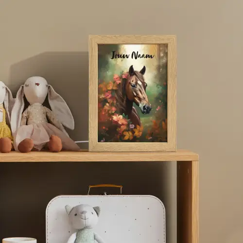 Paard - Bloemen - Natuur - Dieren - Bos - Oranje Light Box met kabel (Kinderlampje) klein -sfeer2_kind