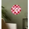 Pinky up - Geblokt - Bordeauxrood Wandcirkel behangsticker klein -sfeer2