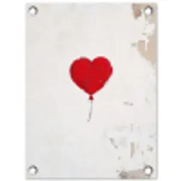 Ballon - Rood - Hart tuinposter los doek klein -3d