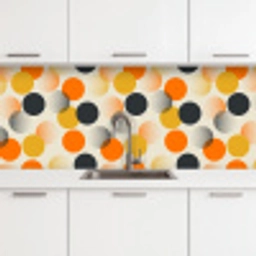 Polkadot - Design - Retro - Oranje keuken achterwand 2 middel 871 -3d