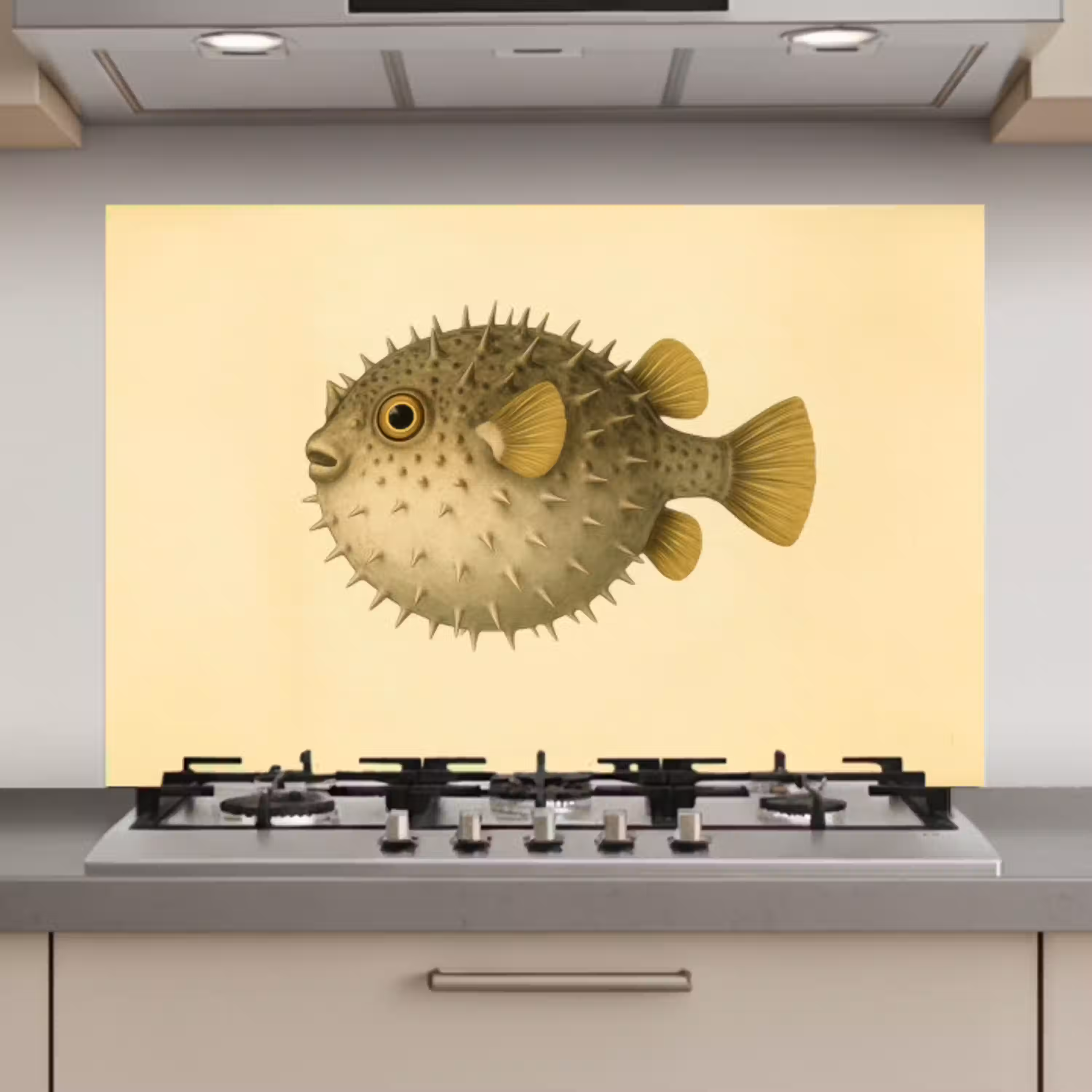 Stekels - Vis - Opgeblazen - Bruin keuken achterwand spatscherm klein -3d_website