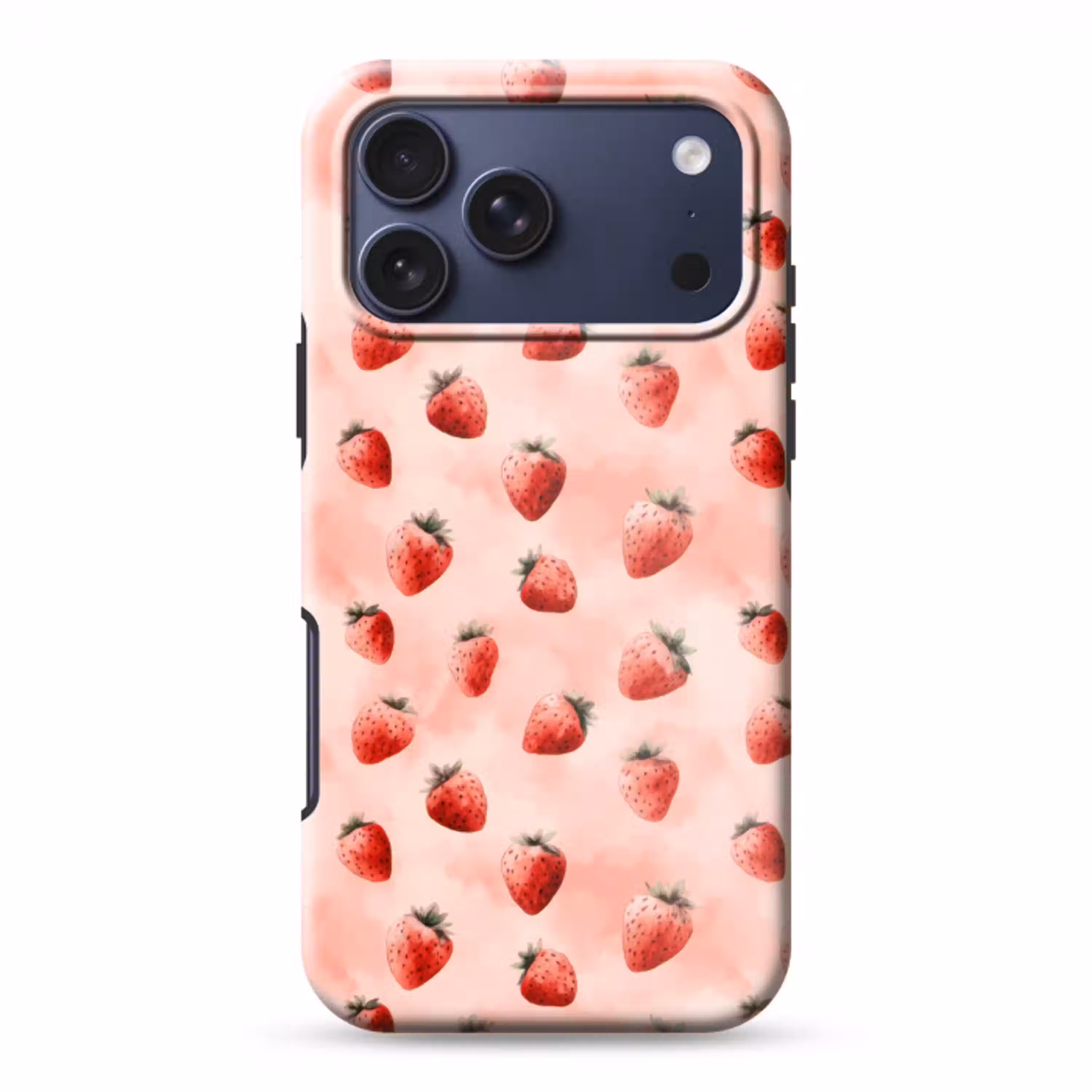 Aardbei - Patroon - Roze Toughcase MagSafe Apple iPhone 17 Pro Max klein 1019 -3d