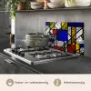 Mondriaan - Glas in lood - Oude Meesters - Kunstwerk - Abstract - Schilderij keuken achterwand spatscherm klein -usp_NL