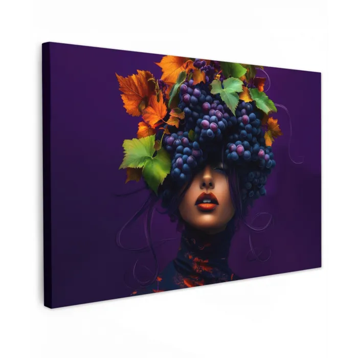 Vrouw - Paars - Druiven canvas 2cm klein -z3d