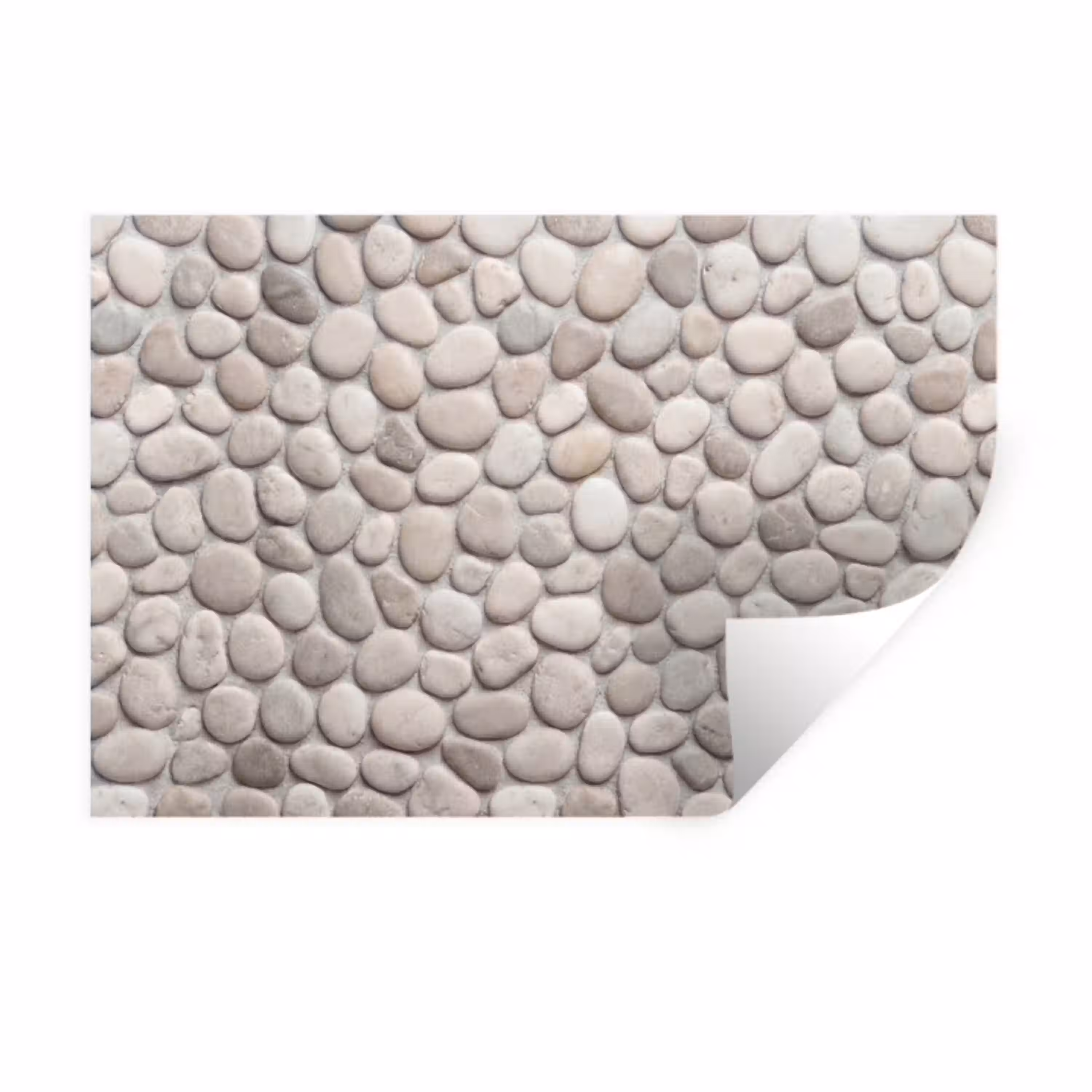 Steen - Kiezel - Natuur - Minimalistisch - Beige Muursticker klein -3d