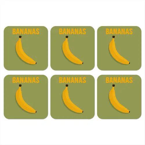 Banaan - Minimalistisch - Geel onderzetter kurk middel -3d