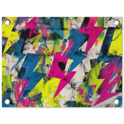 Bliksemschichten - Patroon - Marmer - Kleuren tuinposter los doek klein -3d
