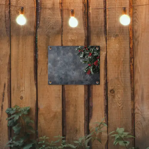 Winter - Hulst - Kerst - Beton tuinposter los doek klein -sfeer1