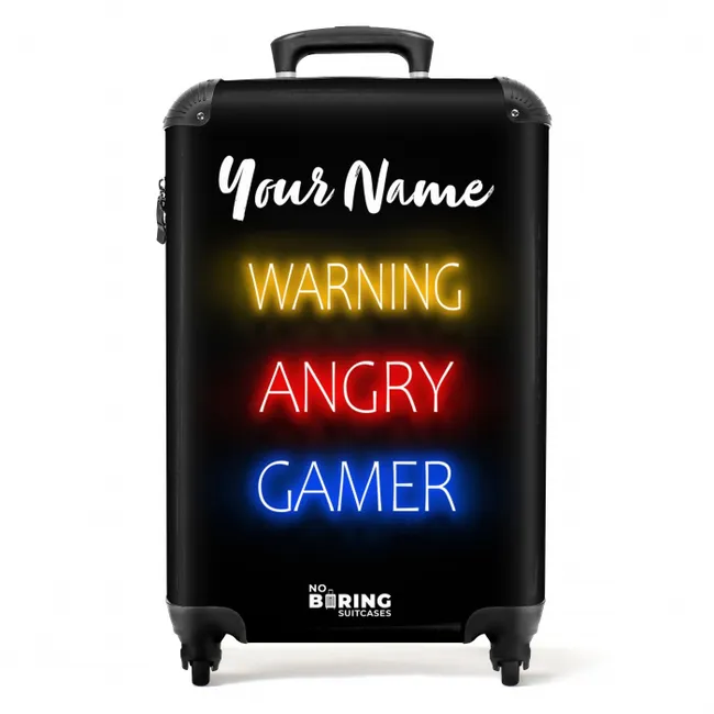 Warning Angry Gamer NBS - Handbagage koffer - Kinderen Unisex middel -productfoto_recht