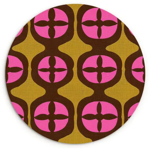 Modern - Patroon - Roze Wandcirkel kunststof plaat 5mm dik klein 188 -3d