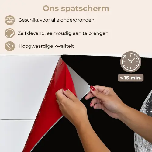 Close-up - Maan - Wit - Textuur keuken achterwand spatscherm klein -spatscherm_NL